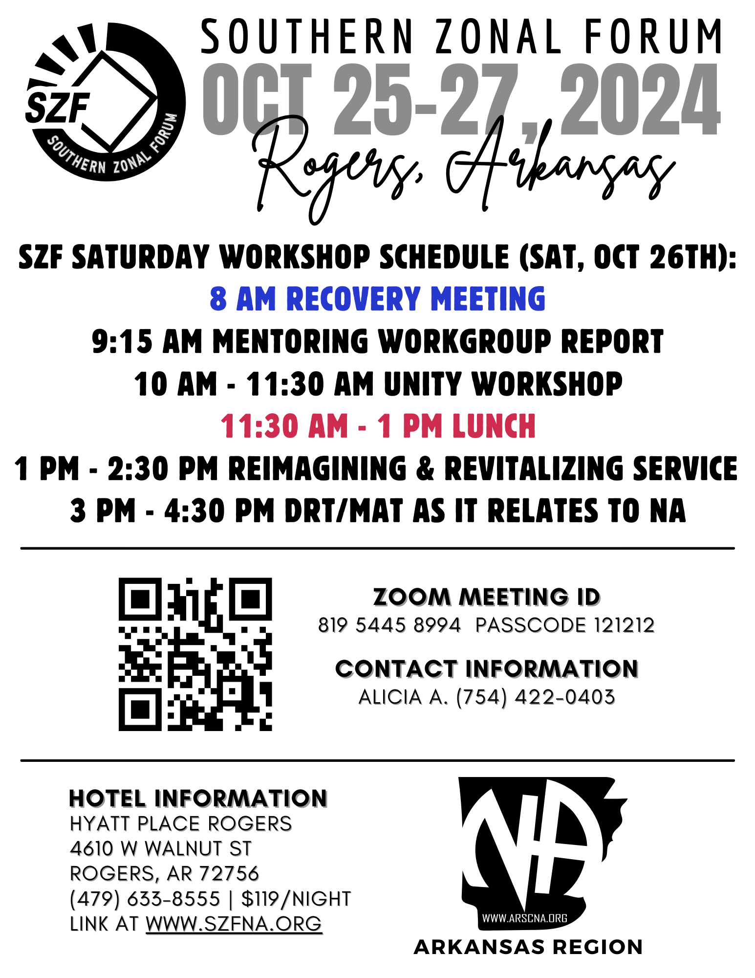 (Rogers) SZF Sat Workshops Oct 26 2024