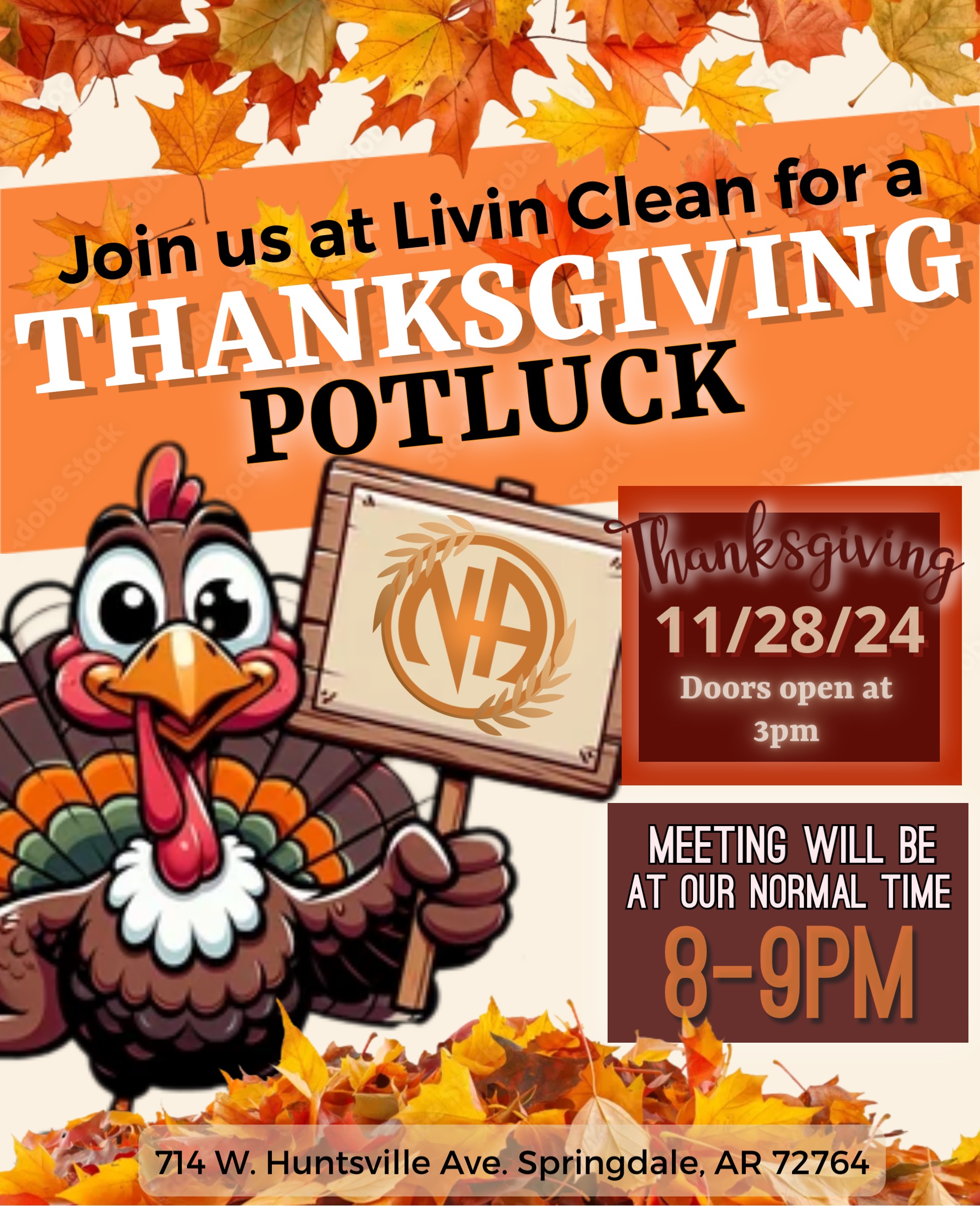 (Springdale) Thanksgiving Potluck 2024 at Livin Clean