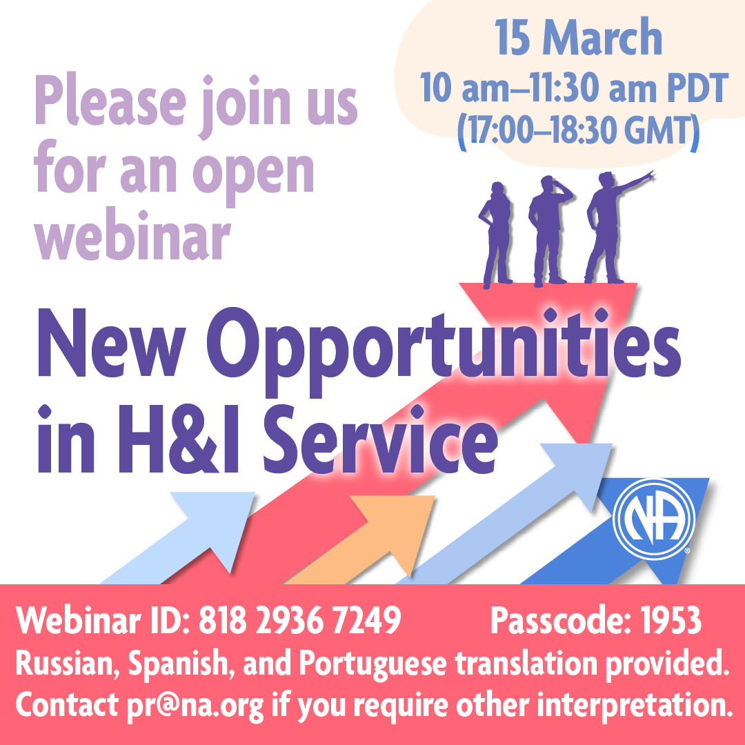 (Virtual) New Opportunities in H&I Service NA Fellowship Webinar