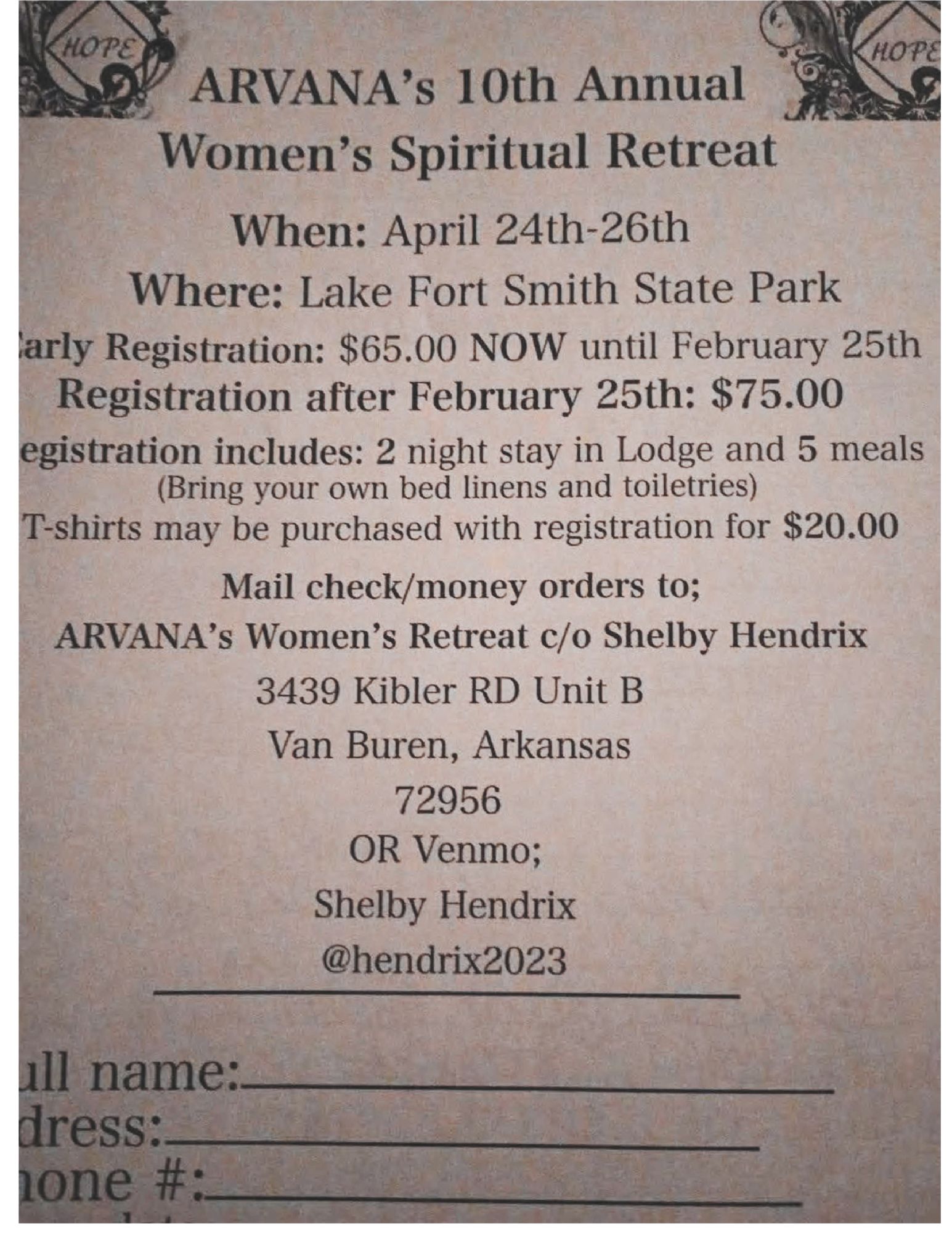 (Mountainburg) ARVANA Women's Spiritual Retreat 2026